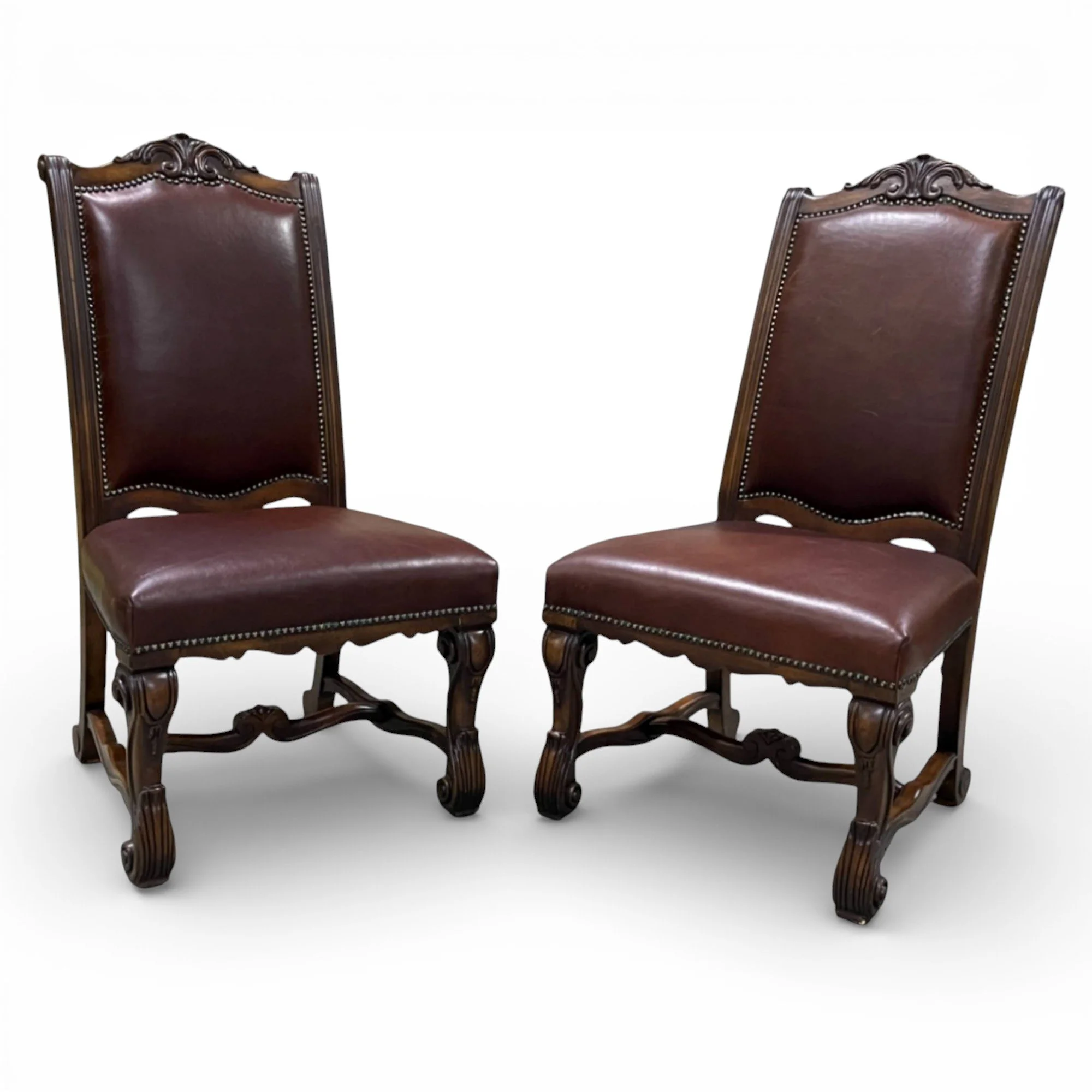 Encore Furniture Gallery-Pair - Vintage Henredon High-Back Leather